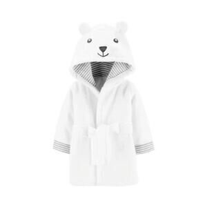 Carter's Baby Bear Bath Robe - White - 0-9M - NWT